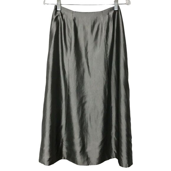 Vintage Skirt Crimson By Lawrence Kurtz Womens 4 Silver Midi - Picture 1 of 7